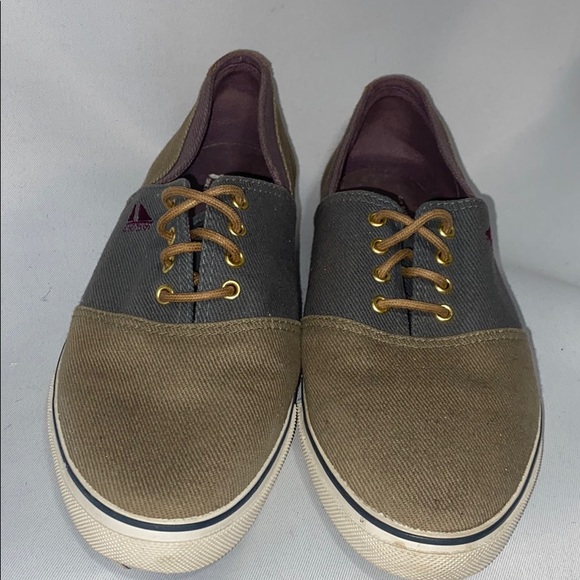 Bass Canvas Sneakers 3156W Olive Blue Purple Sz 9 - Picture 2 of 10